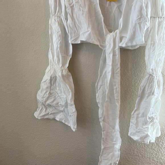 Bananhot X REVOLVE Tie Front Top in white - Picture 7 of 12